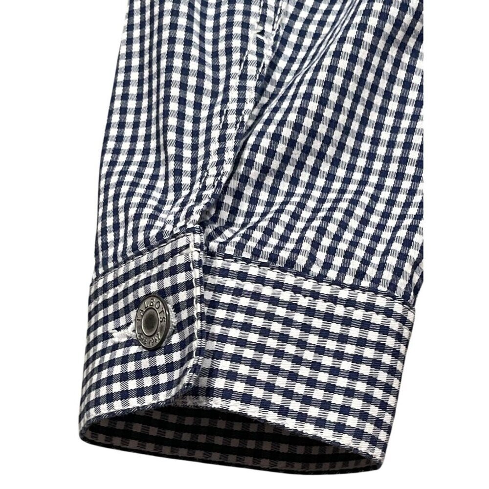 Talbots Lightweight Gingham Jacket Navy White Sma… - image 8